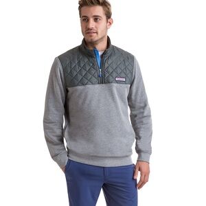 vineyard vines half zip quilted sweater